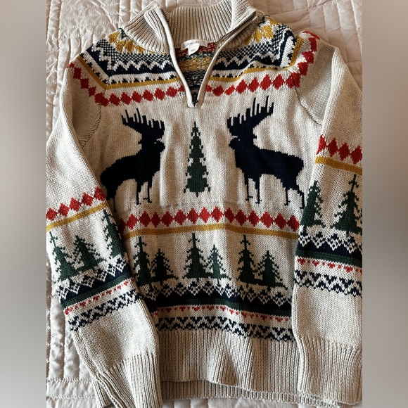 Crewcuts boys fair isle half zip sweater size 8-9 - like new - Picture 2 of 3